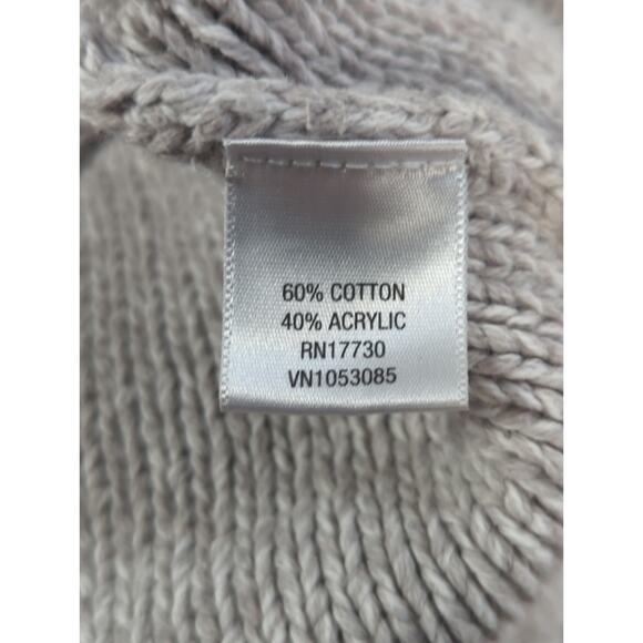 Cherokee Girls Cable Knit Crop Sweater Oatmeal Heather Size M 7/8 Cozy - Picture 7 of 9